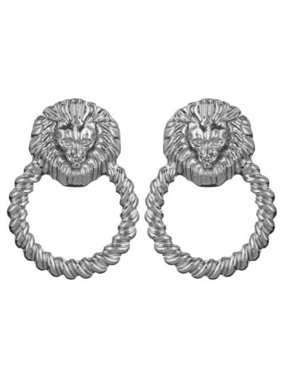 Silver Earrings Lions