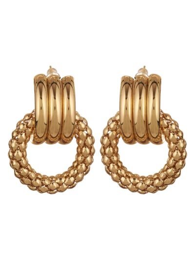 Gold-Plated  Perforated Earrings